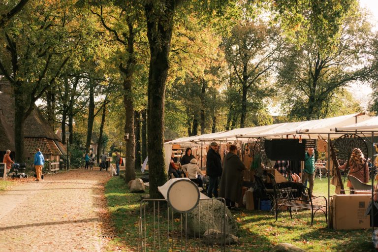 Autumn market stall photographed with a Fujifilm camera