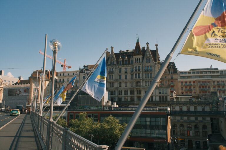 Bridge in Lausanne Flon in central Lausanne